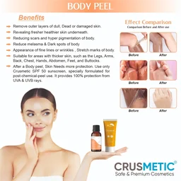 Crusmetic Body Peel Sample 5ML With Sunscreen Spf 50 - Body Lightening & Brightening Peel - 5 ml