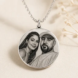 Photo Engraved Coin Necklace