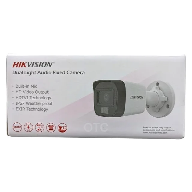 HIKVISION 2MP DS-2CE16D0T-ITPFS Outdoor Wired HD1080p with inbuilt Mic for Audio Recording