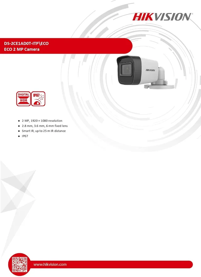 HIKVISION 2MP DS-2CE1ADOT-ITP/ECO CAMERA