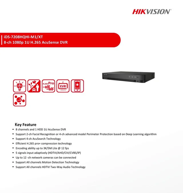 HIKVISION 2MP IDS-7208HQHI-M1/XT