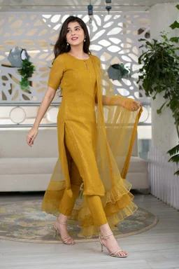 Kurta Set - L, Yellow