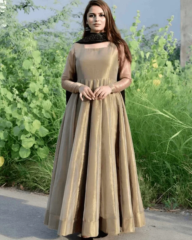 GOLD ANARKALI GOWN - M