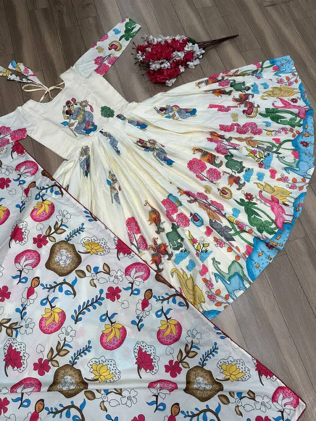 Cream Anarkali - S