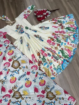 Cream Anarkali - L