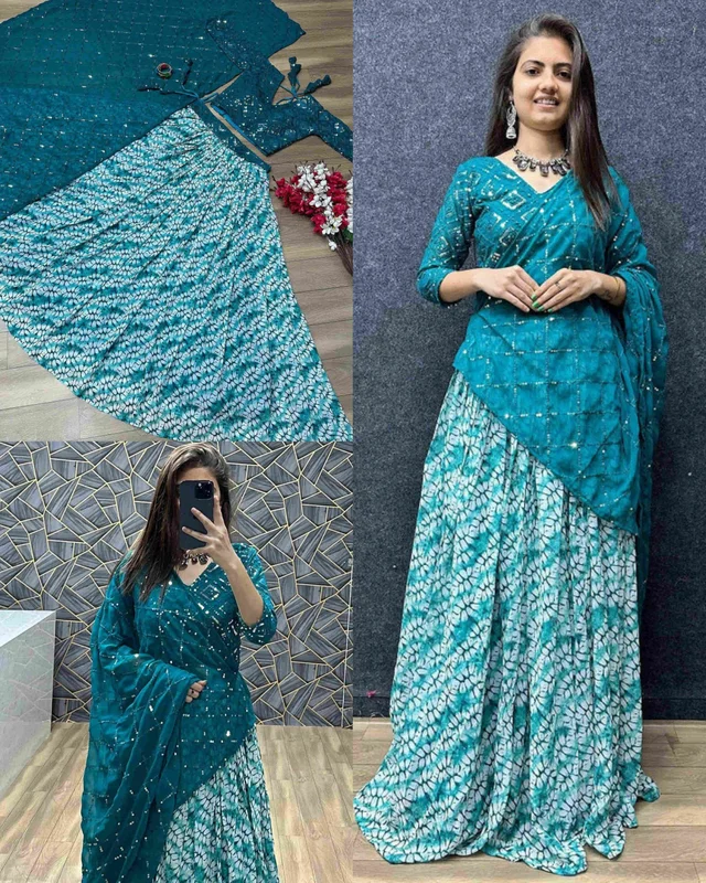 Trendy Lehenga - M, Green (1)