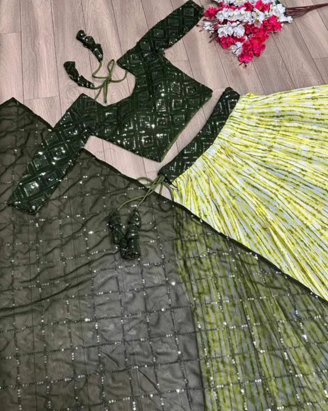 Trendy Lehenga - L, Green (1)