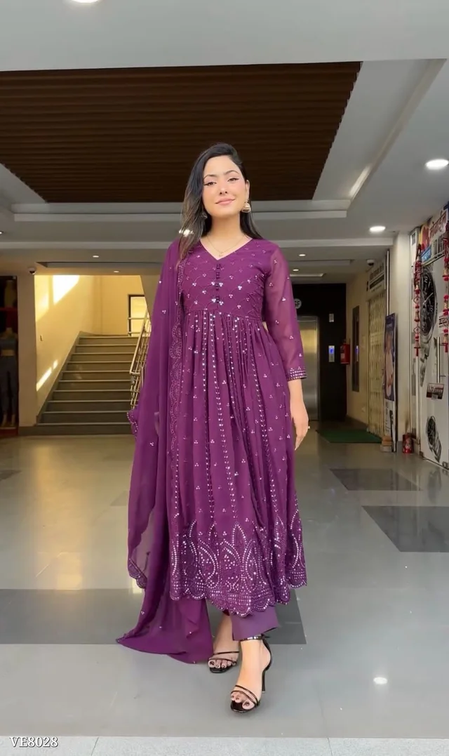 PARTY WEAR LOOK GOWN - XL, Pink