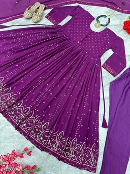 PARTY WEAR LOOK GOWN - XL, Pink