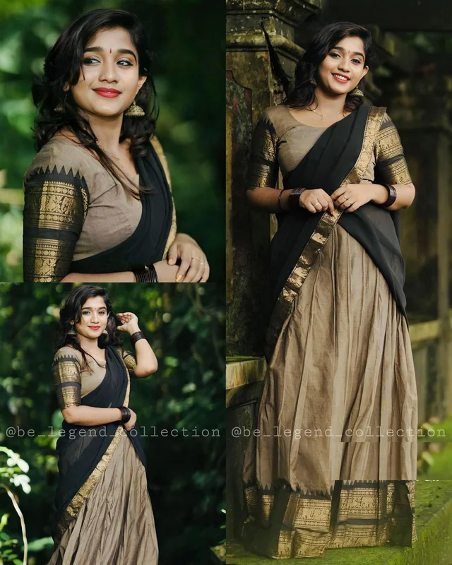 South Indian Traditional Half Saree - Unstitched
