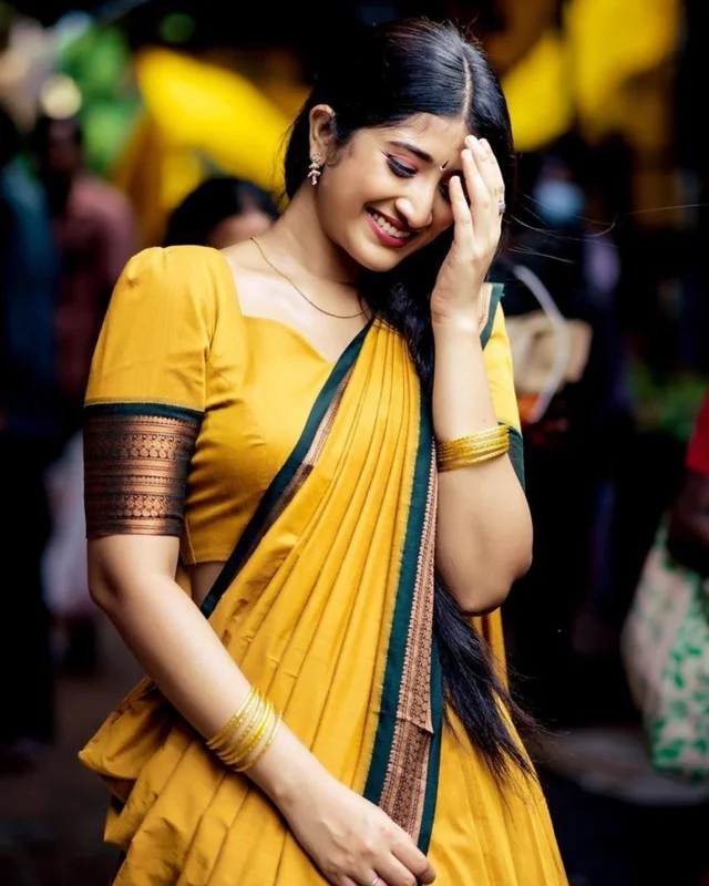 South Indian Traditional Half Saree - Semi Stitched