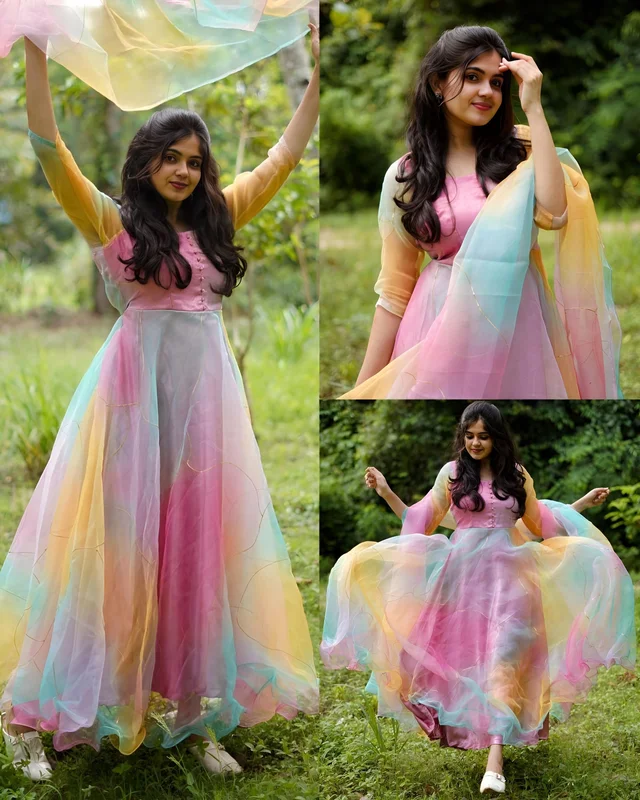 Organza Anarkali Kurti With Dupatta - S