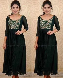 DESIGNER EMBOIDERY ETHNIC WEAR GOWNS - 2XL, Orange
