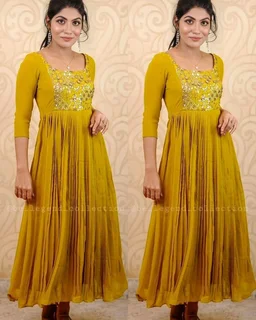 DESIGNER EMBOIDERY ETHNIC WEAR GOWNS - 2XL, Orange