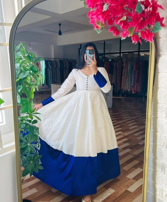 SUPER QUALITY WHITE GOWN DUPATTA - S
