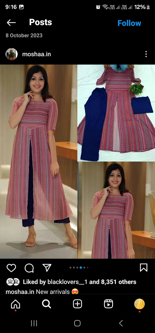 Attractive Georgette koti with Rayon Top and Bottom Kurti for Women - 2XL