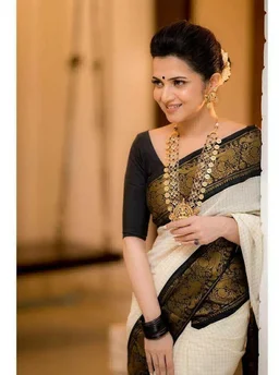 White Trendy Saree - Free Size
