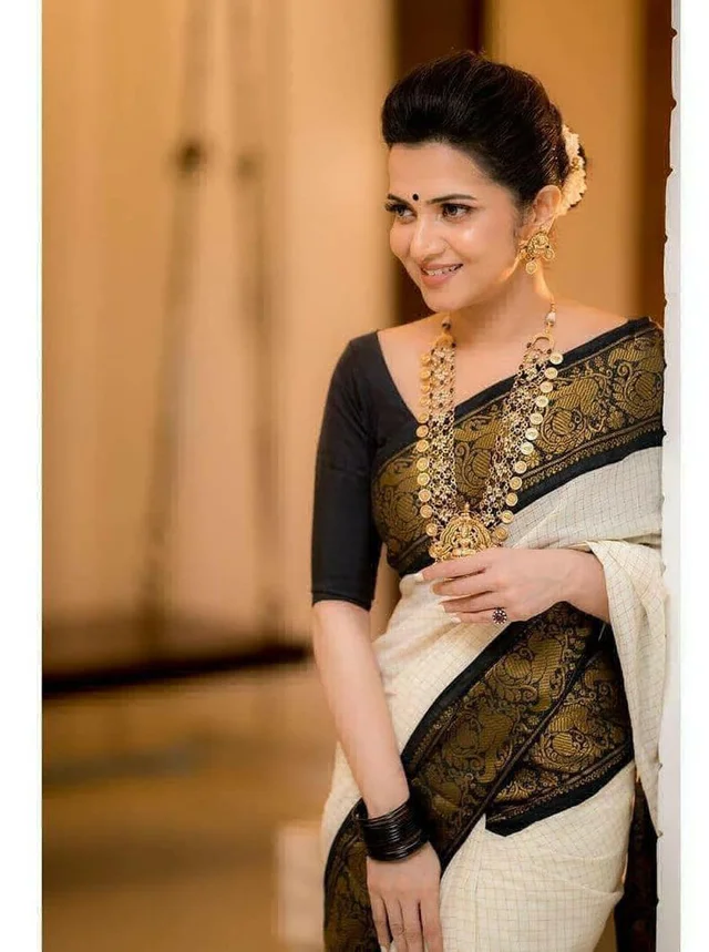 White Trendy Saree - Free Size