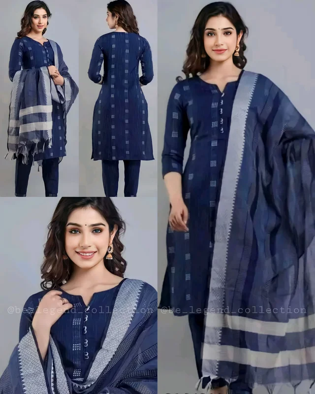 Khadi cotton daily wear kurta sets - Black, XS