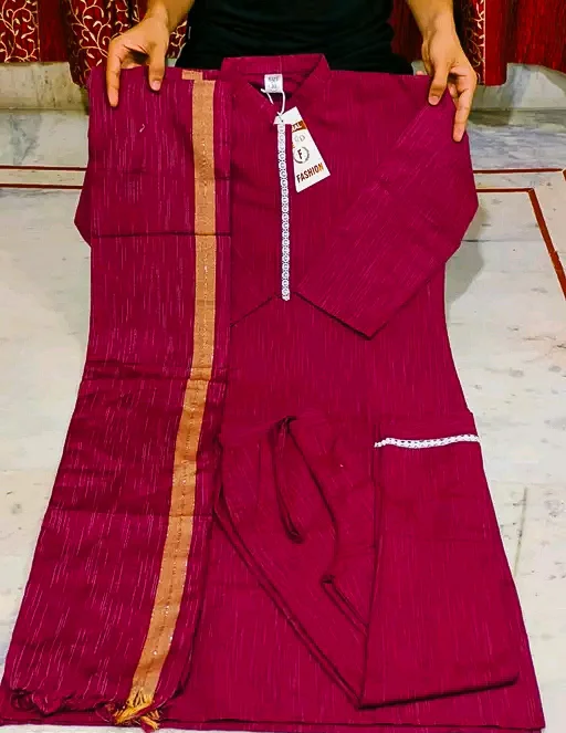 Khadi cotton daily wear kurta sets - XL