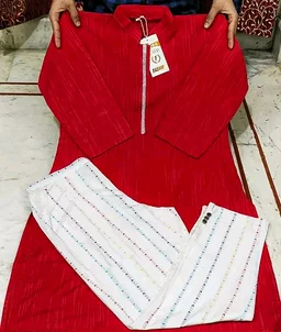 Khadi cotton daily wear kurta sets - L