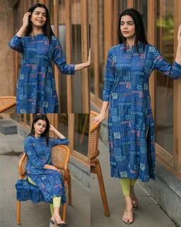 Stylish Trendy Floral Printed Beautiful Ethinic Kurti - Pink, M