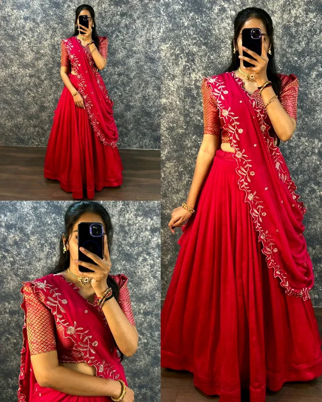 Super Trendy New Full Stitched Lehenga - Green, S