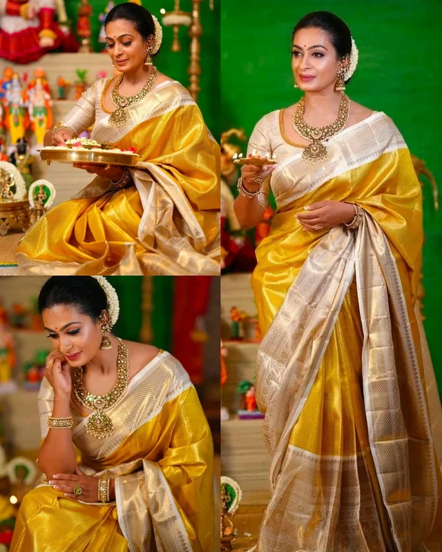 BANARASI SOFT PATTA NITA PATTU TISSUE SAREE - Free Size