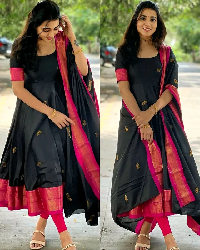 Black Paithani Silk - S, Black