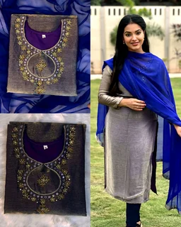Space Silk with hand work - Wine, S