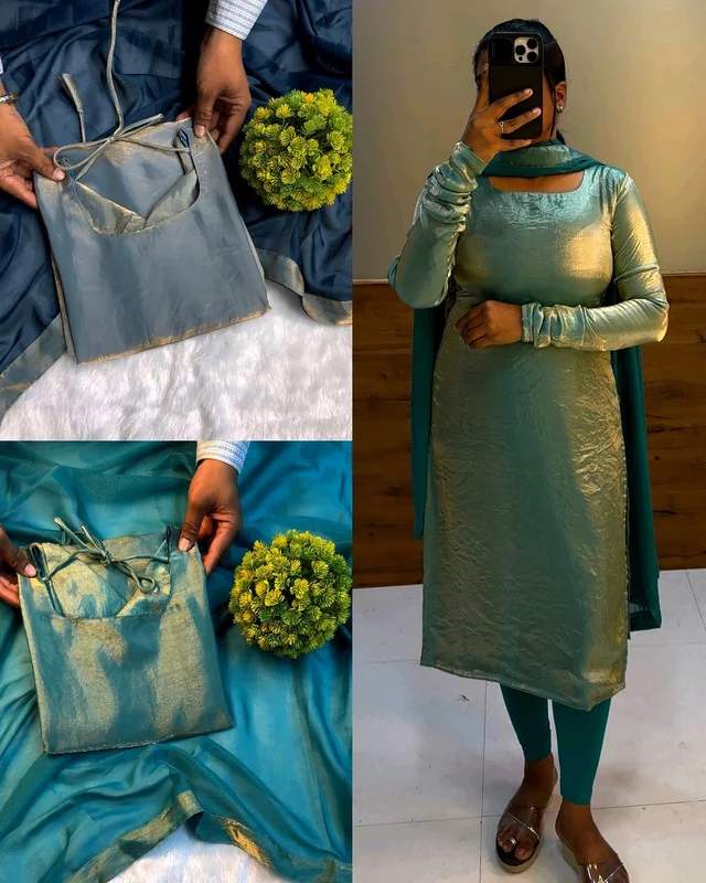 Trending space silk Kurtis 😍 - Grey, L