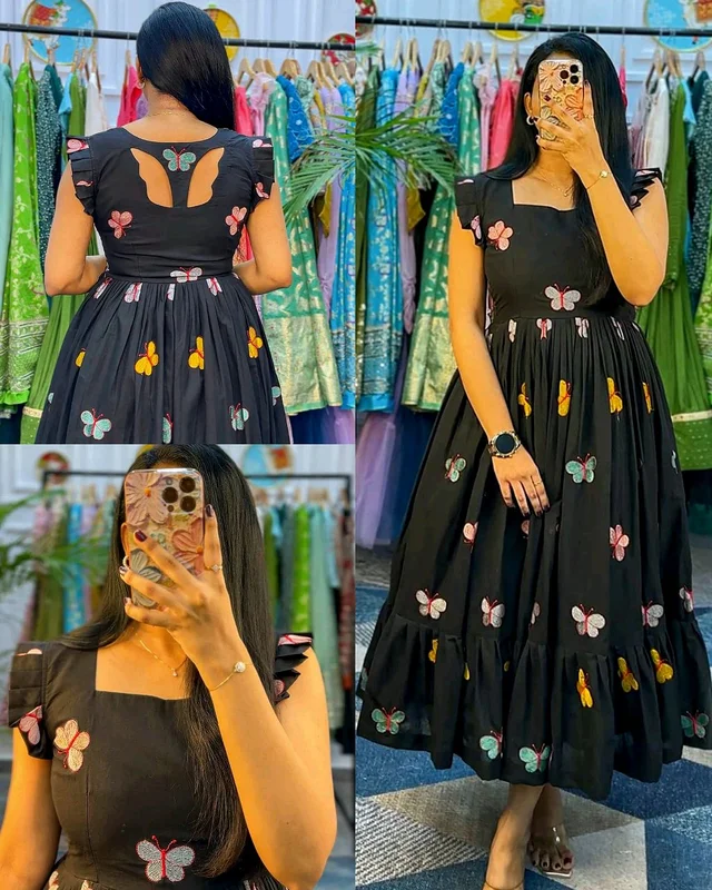 Lunching New Super Stylish And Trendy Maxi - Black, 3XL