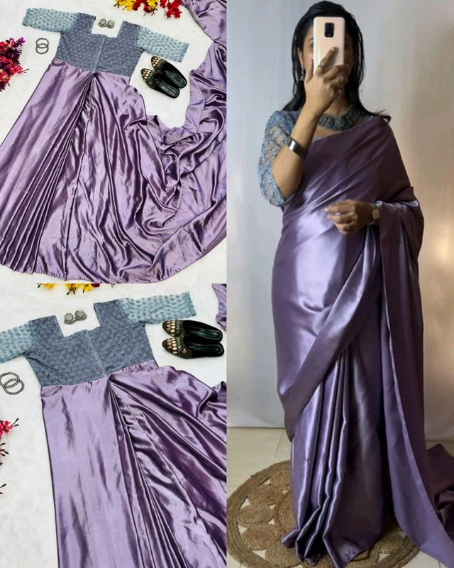 New Trending Zip & Go saree With Rich Digital Print Saree - XL