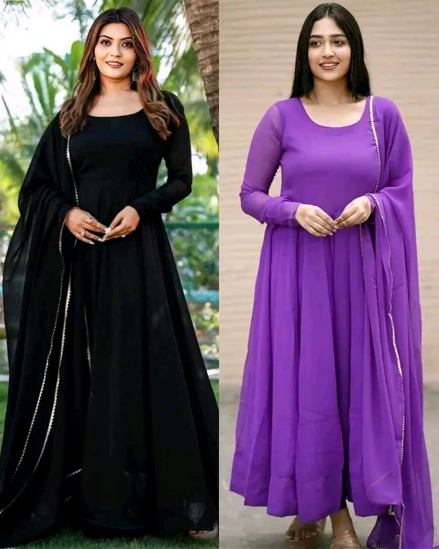 New Beautiful Kurti With Dupatta set - Black, S