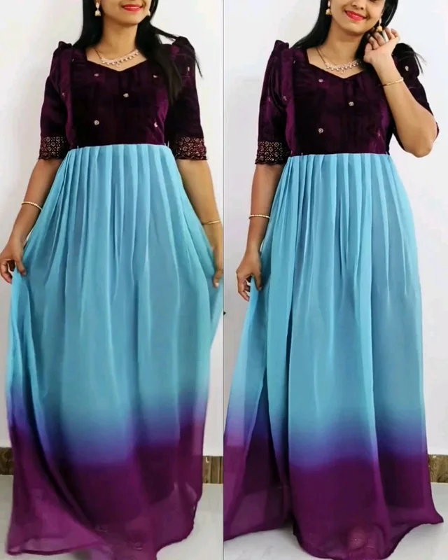 Special Party Wear Feeding & non feeding Customize Gown - S Feeding
