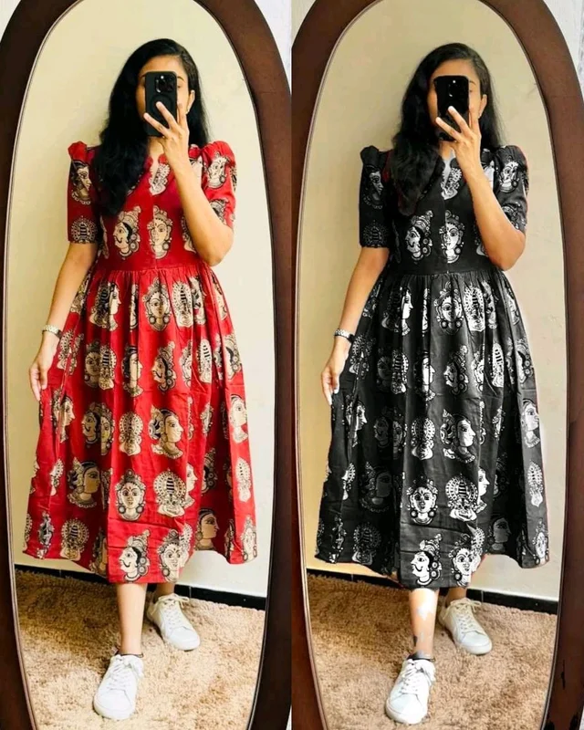 Introducing Beautiful prints of pure and rich Soft Cotton Gown - Black, XL