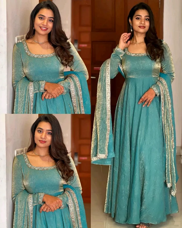 Launching Heavy Designer Party Wear Look Gown-Dupatta in Heavy Multy Thread Embroidery Sequence Work - L