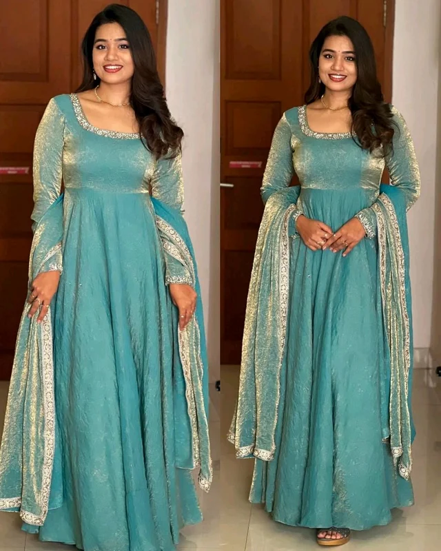 Launching Heavy Designer Party Wear Look Gown-Dupatta in Heavy Multy Thread Embroidery Sequence Work - L