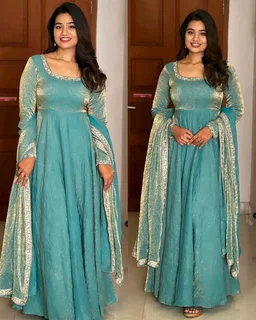 Launching Heavy Designer Party Wear Look Gown-Dupatta in Heavy Multy Thread Embroidery Sequence Work - XL