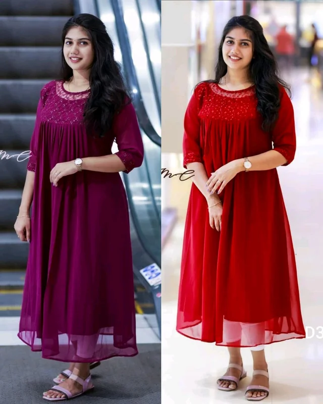 Trendy Creation kurti - Purple, 2XL