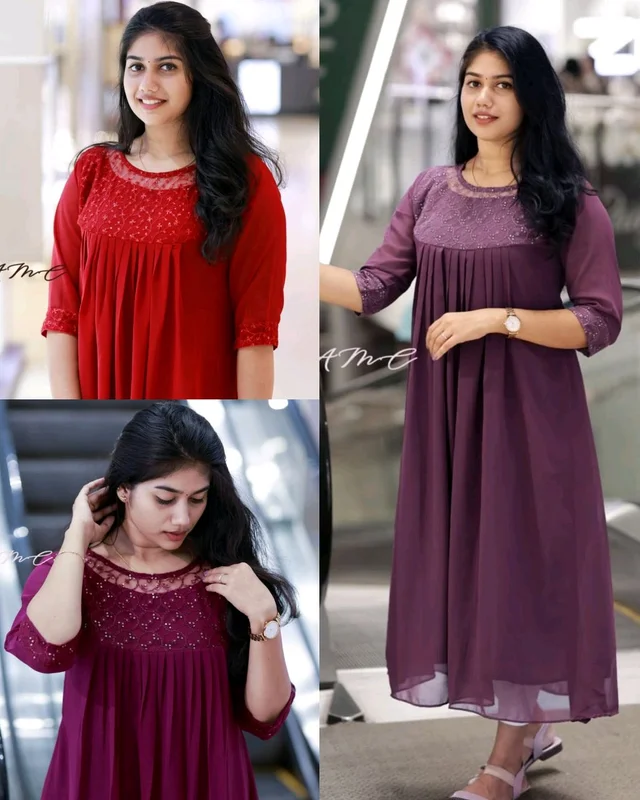 Trendy Creation kurti - Plum, 2XL