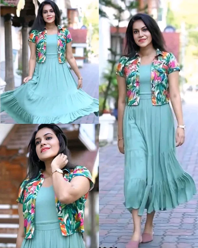 Party wear Gown With Coat - Sinbad, L