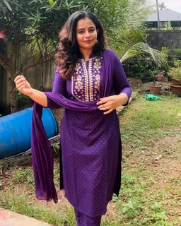 Embroidered Straight Kurta With Trouser & Dupatta - Blue, S