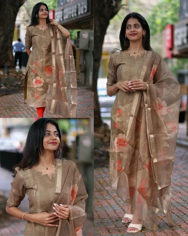 Trendy Top and dupatta set - L