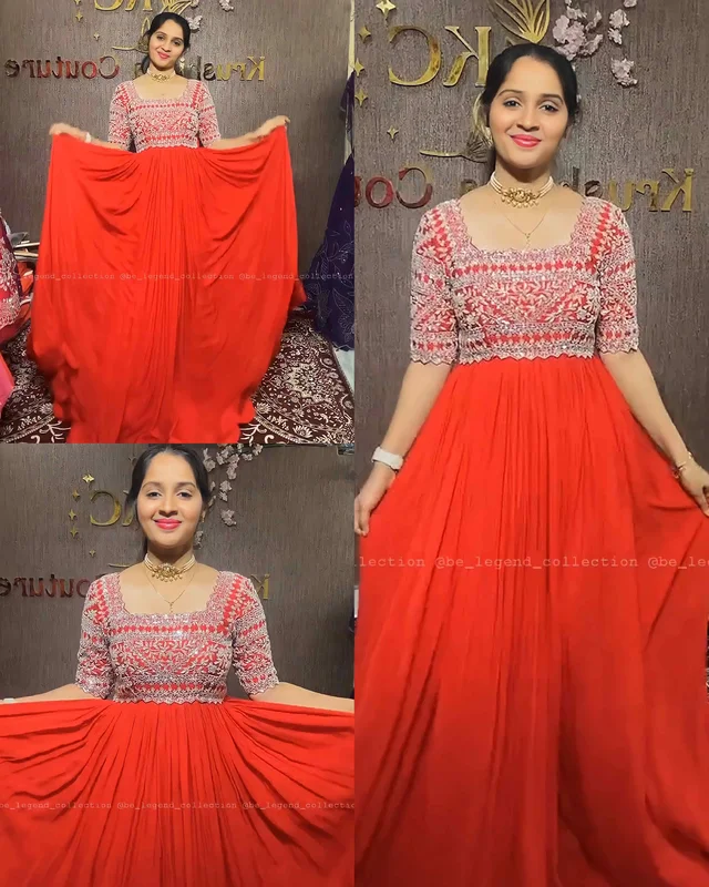 New Designer Party Wear Look Heavy Devsena Sulk With Embroidery Sequence Work Gown With Diamond Handwork with Dupatta - XL