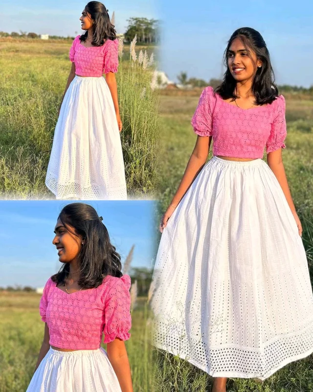 NEW LAUNCHING EXCLUSIVE SUMMER CROP TOP AND SKIRT STYLE COLLECTION
- L