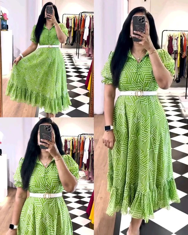 The Elegance ✨🤗 Pair It With A Beautiful Belt
- Green, M