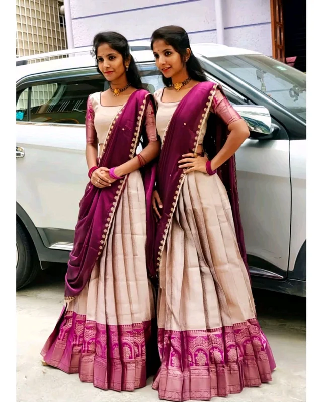 South Indian Traditional Half Saree - Free Size