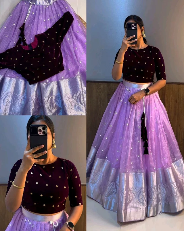 Trendy Fully Stitched Beautiful Crop top + Skirt Only
- Mauve, L