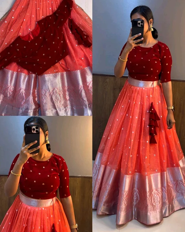 Trendy Fully Stitched Beautiful Crop top + Skirt Only
- Red, 3XL